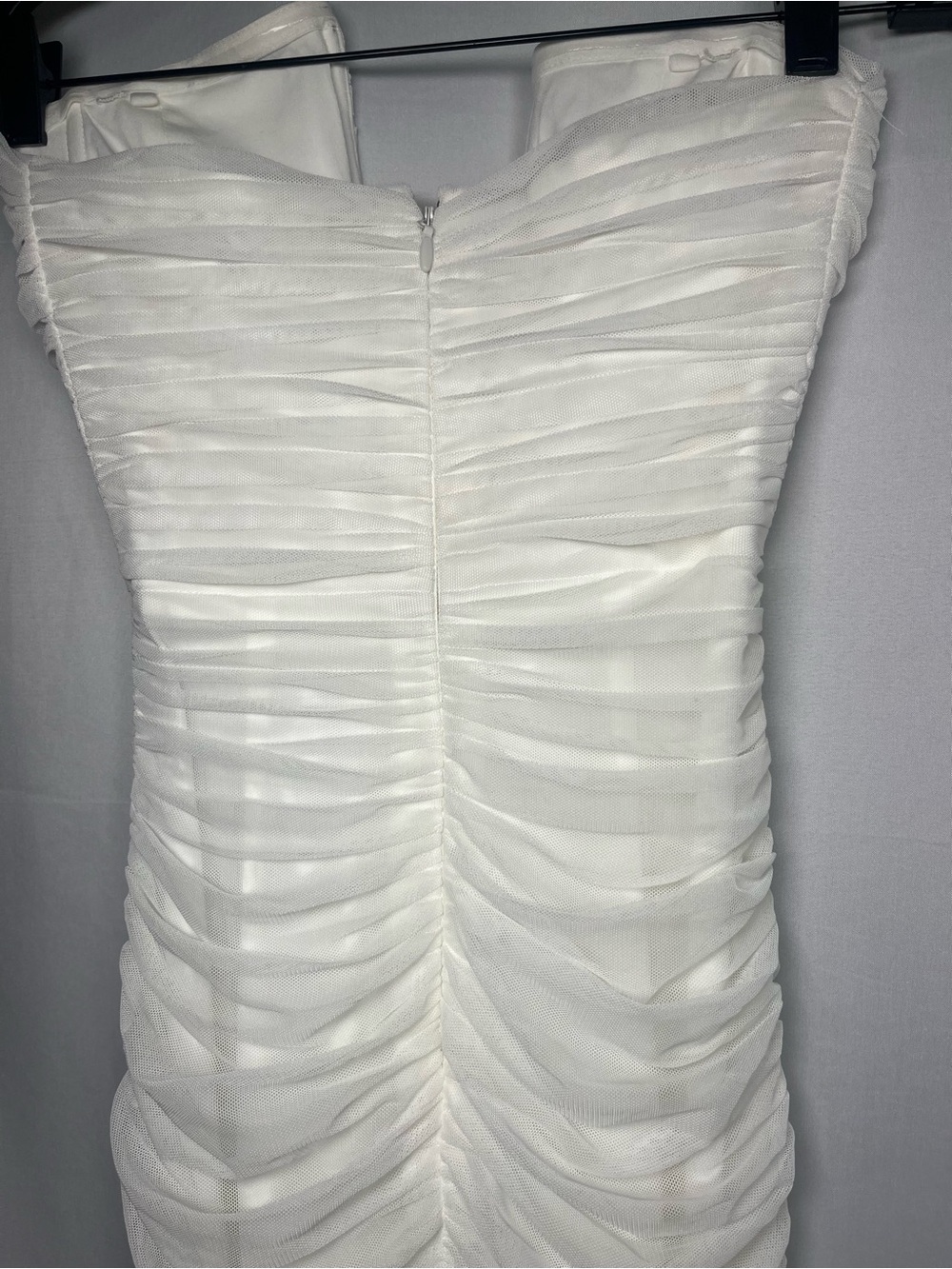 Dress the population NEW white ferra ruched strapless midi dress sz xs BRIDAL - Picture 9 of 13